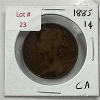 1885 Canadian One Cent Piece