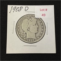1908-D Barber Half Dollar