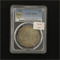 1882 Graded Morgan Silver Dollar MS-65