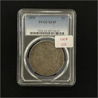 1893 Graded Morgan Silver Dollar XF45