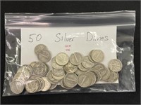 50 Silver Mercury Dimes