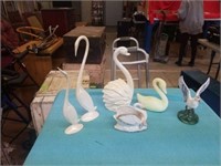 MISCELLANOUS SWANS AND BIRD FIGURINES