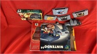 NINTENDO 64 , 2 CONTROLLERS AND 5  GAMES