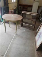 SMALL ROUND TABLE AND A SHELF