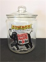 Jumbos Glass  Cookie / Cracker Jar