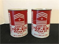 Two Top-Kik 1 Quart Oil Cans