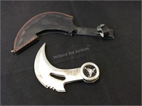 Wild Looking Hook Knife with Sheath
