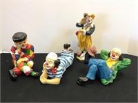 Four Decorative Clown Figurines