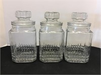 Set of 3 Glass Canisters