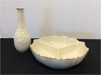 Lenox Divided Bowl & Vase