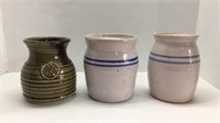 Three Stoneware Crocks