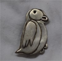 Sterling Silver Puffin Bird Brooch