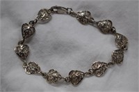 Sterling Silver Heart Bracelet