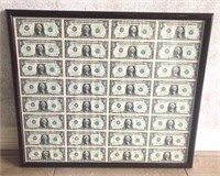Uncut Sheet of 32- 1988 $1.00 Bills