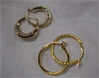 (2) Pairs of Sterling Silver Hoop Earrings