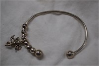 Sterling Silver Bracelet w/ Cupid Charm