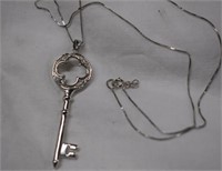 Sterling Silver Key Necklace