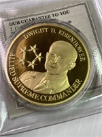 WWII Eisenhower 32 gram layered in 24k gold with