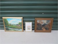 2 FRAMED OILS & 1 WATERCOLOUR SIGNED REILMAN