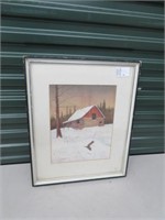 FRAMED DOUBLE SIDED WATERCOLOUR SIGNED RAMSAY D.M.