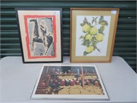 1 WATERCOLOUR SIGNED SMITH & 2 FRAMED PRINTS