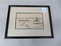 FRAMED INUIT SKETCH SIGNED ROBERRT MAYOKOK