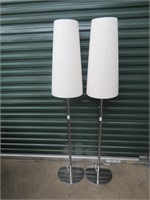 PR CHROME BASED FLOOR LAMPS W/ SHADES