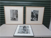 3 FRAMED BLACK & WHITE PHOTOS