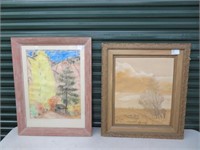 FRAMED OIL SIGNED MARKHAM & PASTEL SIGNED REENE