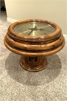 Midcentury Wooden Wind Up Clock Coffee Table