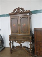 'LESLIE' TWO DOOR HEAVILY CARVED CHINA CABINET