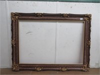CARVED BURGUNDY PICTURE FRAME (APPROX. 5' X 6.5')