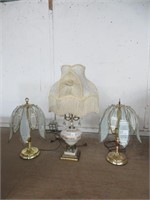 3 TABLE LAMPS WITH SHADES