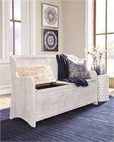 Ashley A3000199 Large Antique White Storage Bench