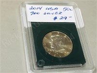 USA- 2014 silver kennedy half dollar coin