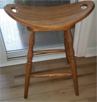 Solid oak saddle seat stool exc.