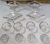 Lot glass and crystal open salts