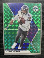 2020 Panini Prizm Lamar Jackson Green Mosaic Card