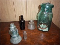 ink bottles and commemorative Ball Jar