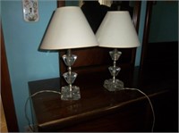 two glass lamps