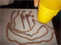 16' chain, two binders and bucket