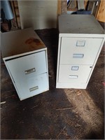 two metal file cabinets