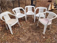 lot of plastic chairs