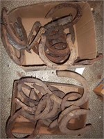 old horse shoes and iron