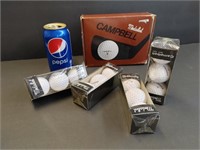 Boîte vintage de balles de golf Campbell m