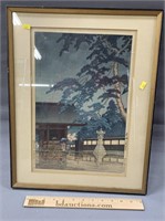 Japanese Woodblock Print Signed on Border