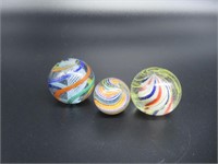 3 Handmade Marbles / 3 Billes faites à la main