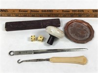 Miscellaneous Vintage Dice, Letter Openers, & More