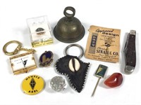 Vintage Pins, Key Chains, Pocket Knife & More