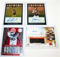 (4) Autographed/Jersey Football Cards